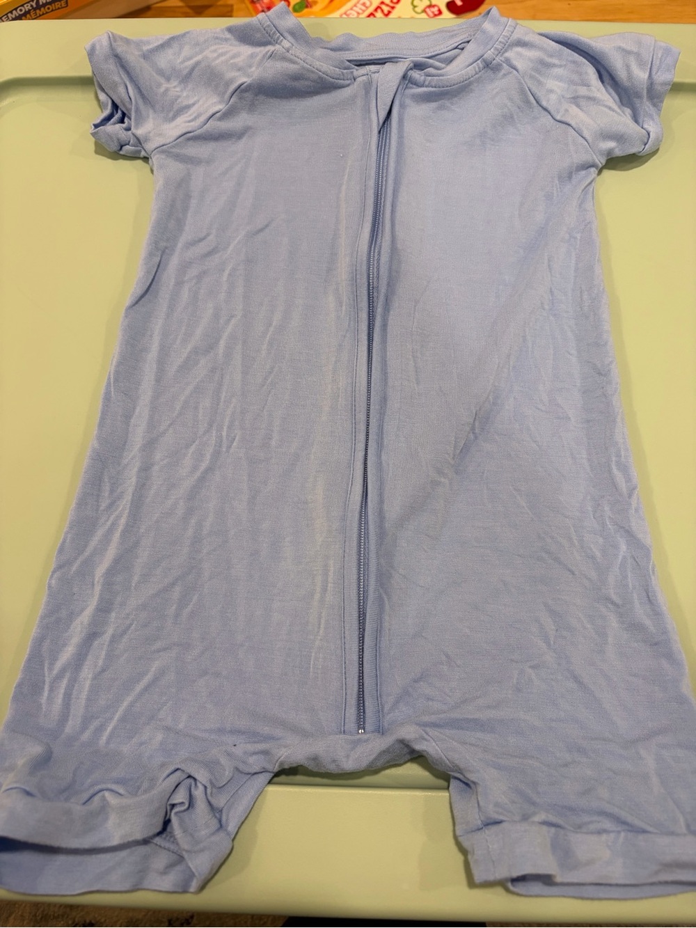 Little Sleepies Light Blue Short Sleeve Zippie